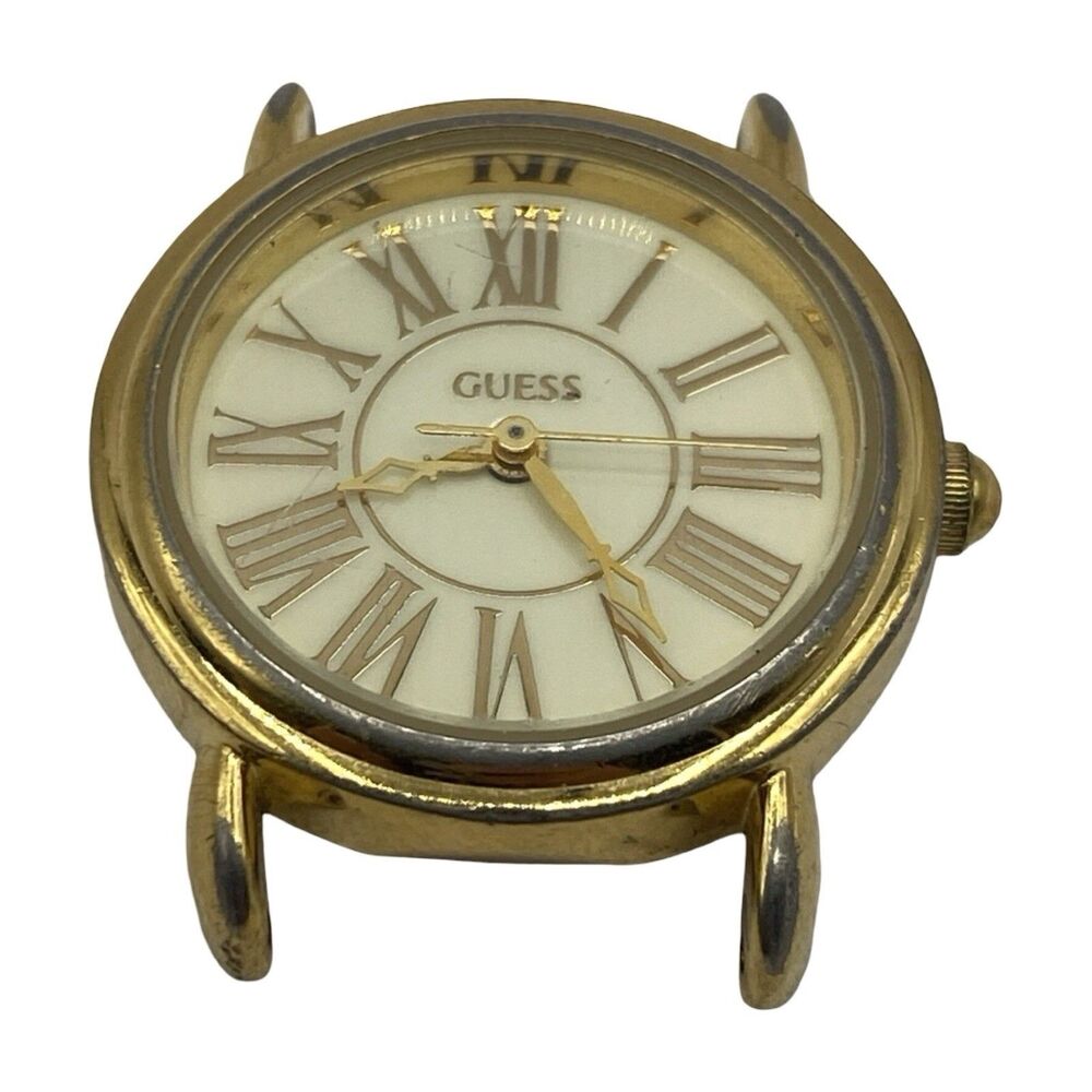 Vintage Guess Watch Women's Gold Tone 1994 Roman Numerals Needs Battery